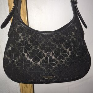 Kate Spade Black and Gold Floral Shoulder Bag